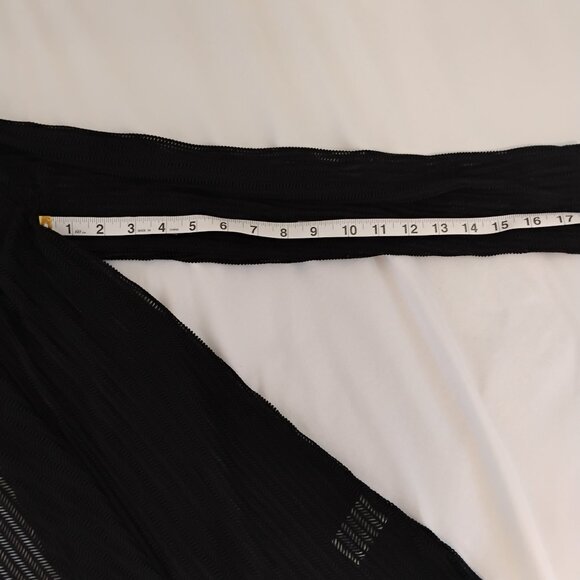 Agenda black open front sheer stretch mesh sweater light weight whimsigoth sz M - Picture 7 of 8